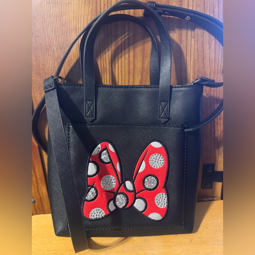 Disney Minnie Mouse Bow Studded Bag Purse Crossbody